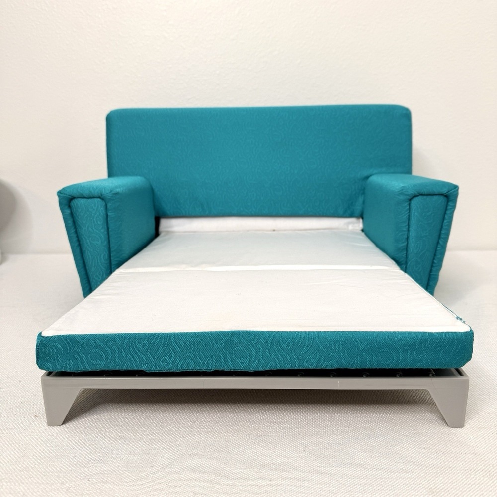 American Girl Maryellen Sofa Bed Couch Sleeper Teal Blue - Couch Only - Picture 8 of 16